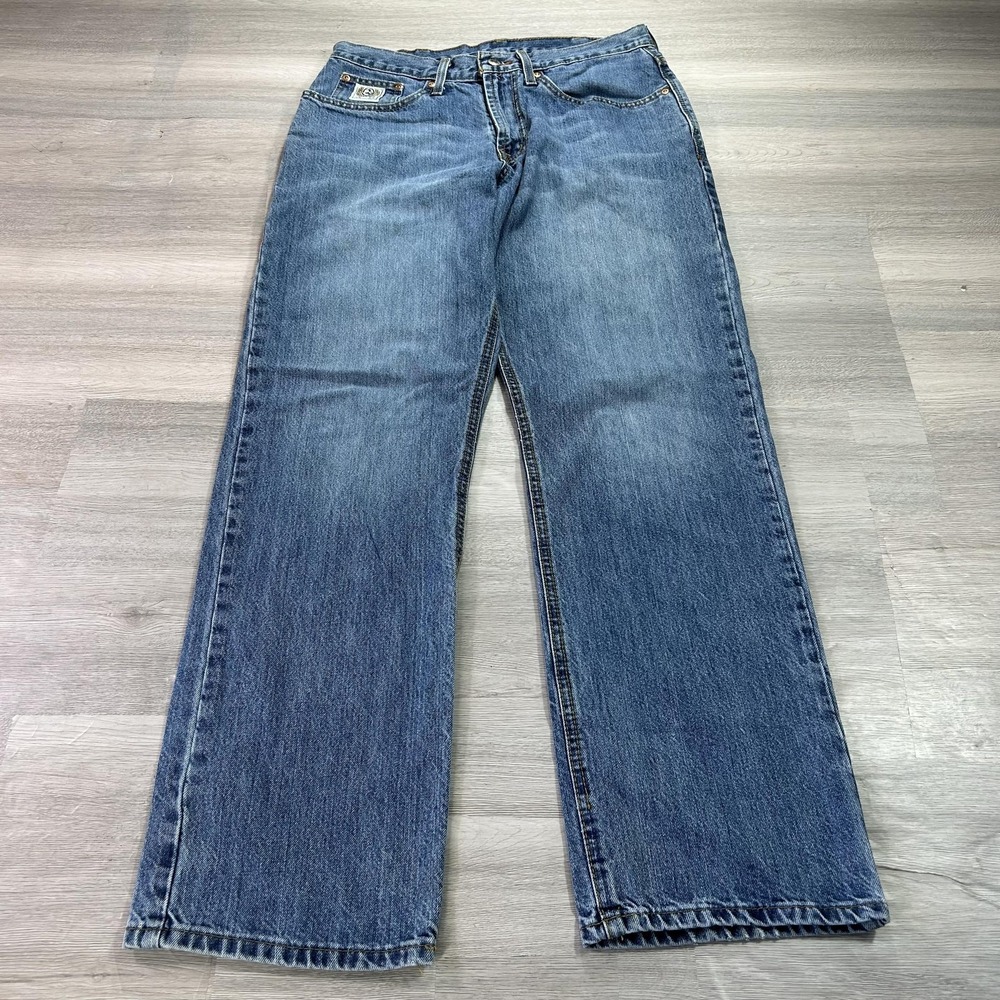 Cinch Jeans Mens 31x32 Blue Relaxed Straight Denim White Label MB92834003
